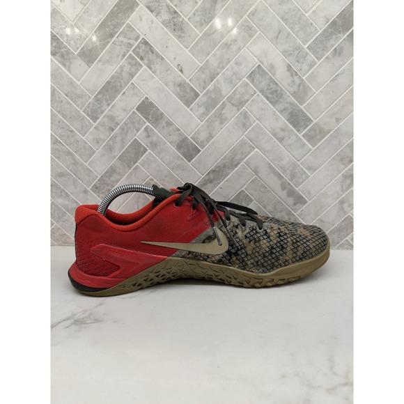 Nike Metcon‎ 4 Green Camo Red CrossFit Shoes Sneakers BV1636-301 Mens Size 10.5 - Picture 2 of 8